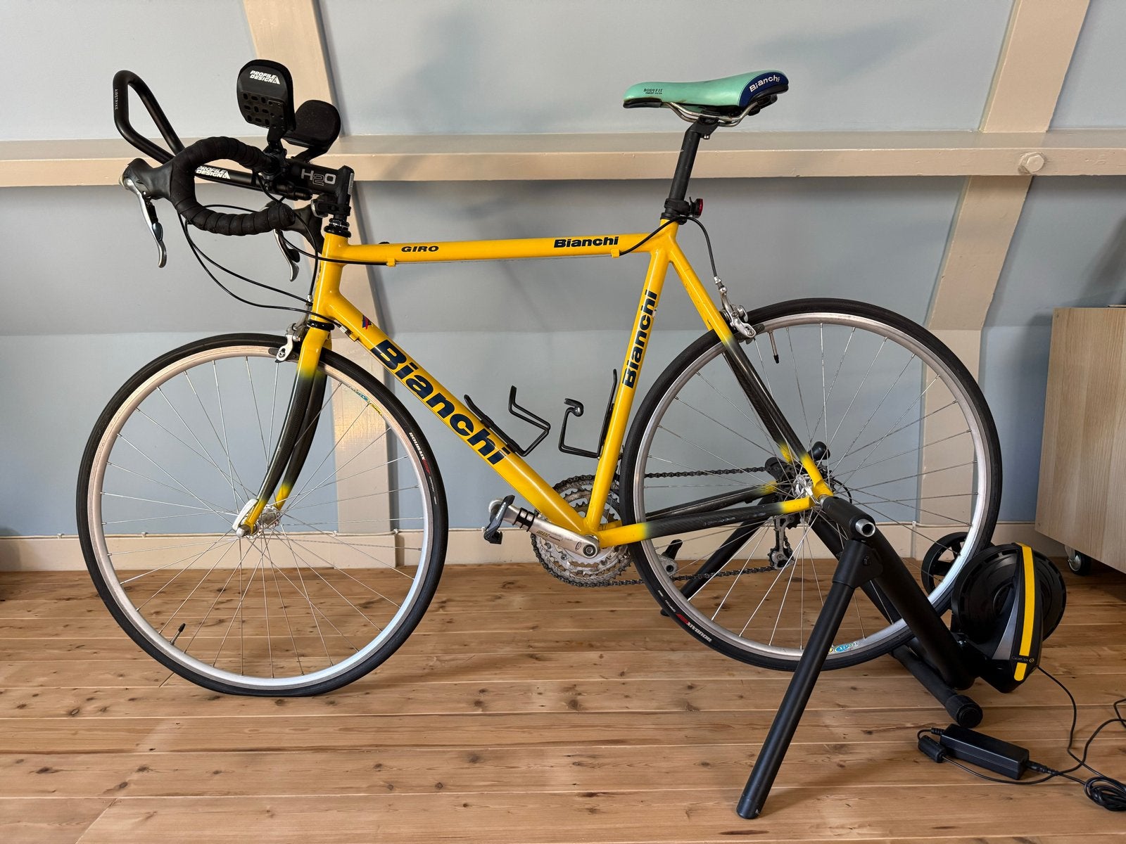 Bianchi Giro racefiets - Geel - 59 cm, 28 inch, Gebruikt, Aluminium, 57 tot 61 cm