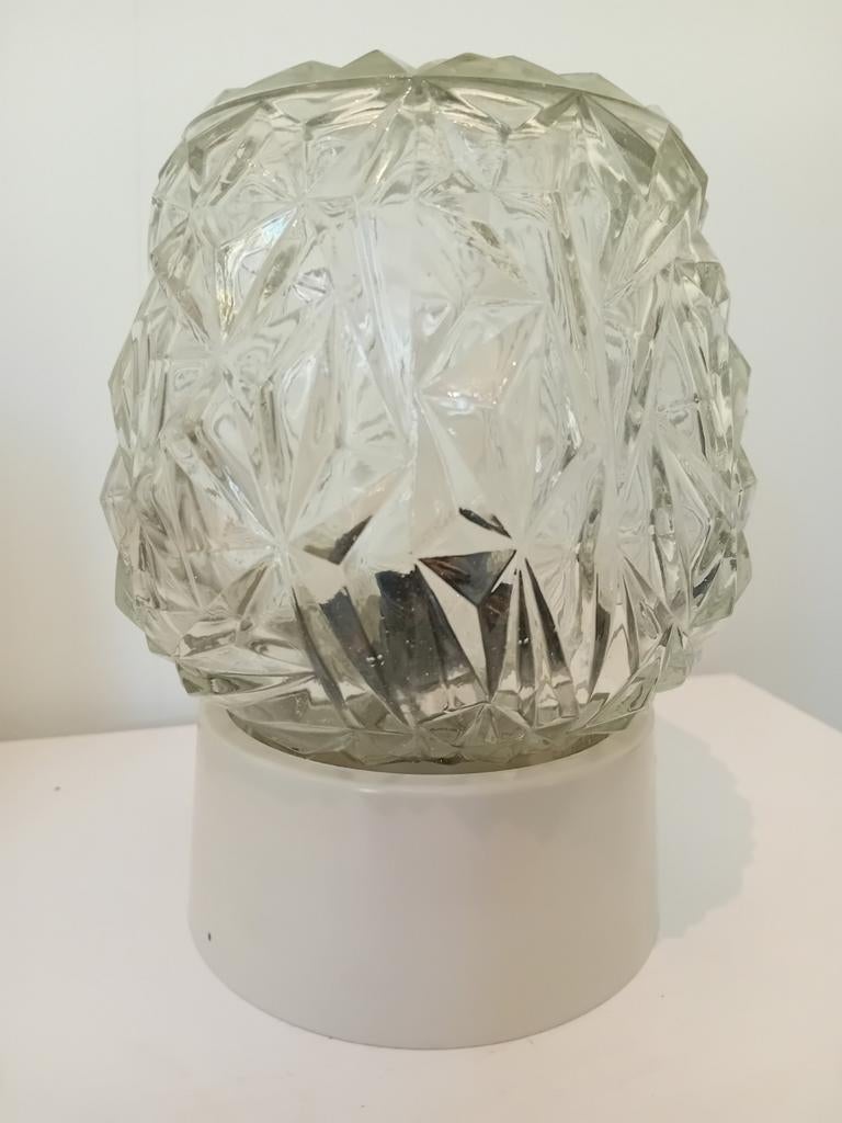 Vintage Plafondlamp Diamant met Bakelieten Voet, Ophalen of Verzenden