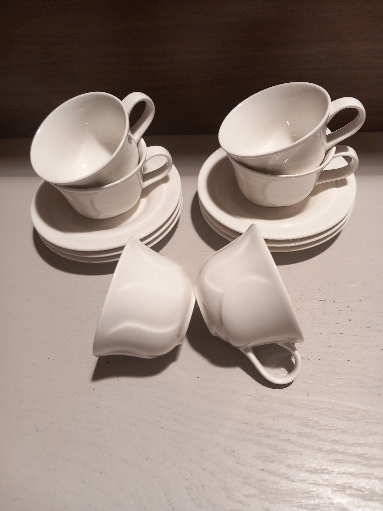 Arabia Finland Arctica 6 x Espresso kop en schotels., Overige merken, Ophalen of Verzenden, Zo goed als nieuw, Overige stijlen