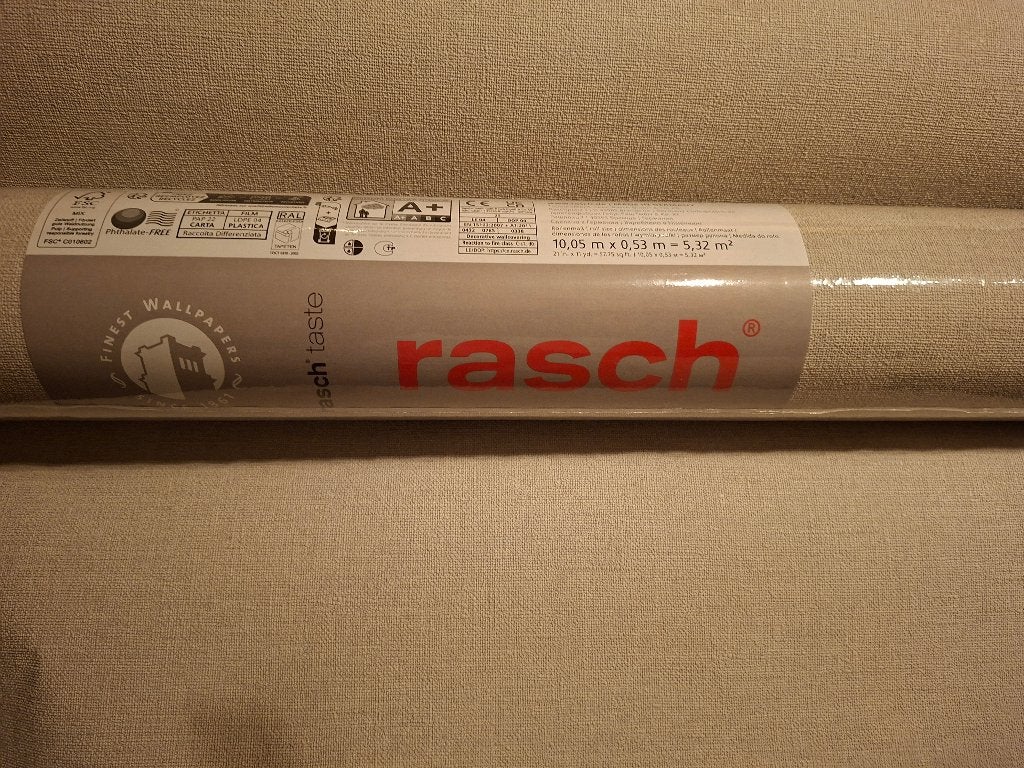 50 behangrollen Rasch beige 448610, Ophalen, Rasch, 75 m² of meer, Beige