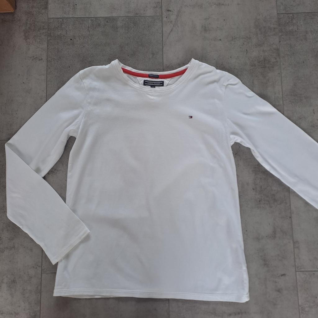 Tommy Hilfiger shirt lange mouw 152 wit, Kinderen en Baby's, Kinderkleding | Maat 152, Gebruikt, Ophalen of Verzenden, Tommy Hilfiger