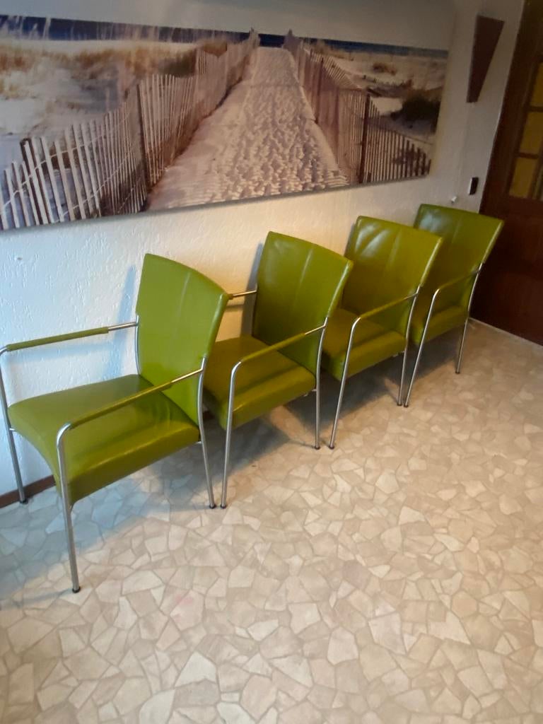 10 BERT PLANTAGIE STOELEN LEDER, Ophalen, Gebruikt, Overige kleuren, Vijf, Zes of meer stoelen