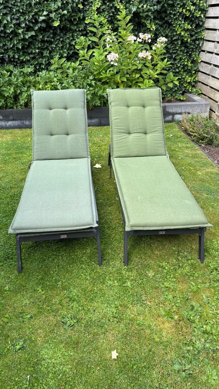 2 Alice’s Garden ligbedden - Comfortabel en verstelbaar, Tuin en Terras, Ligbedden, Ophalen, Gebruikt, Textileen, Verstelbaar
