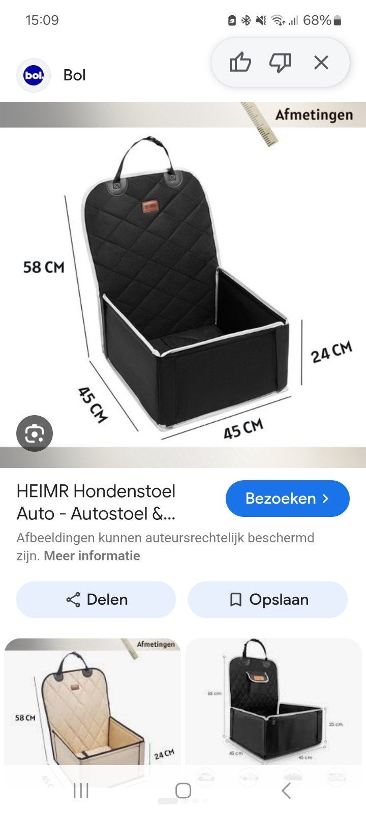 Honden stoel voor in de auto, Ophalen of Verzenden, Zo goed als nieuw