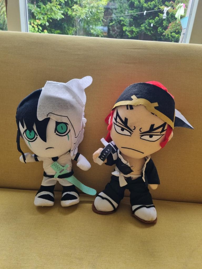 Bleach Anime Pluche Knuffels - Ulquiorra en Renji, Overige merken, Overige karakters, Overige typen, Zwart