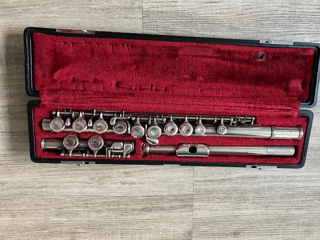 Dwarsfluit Yamaha, Ophalen of Verzenden, Gebruikt, Dwarsfluit, Met koffer of tas
