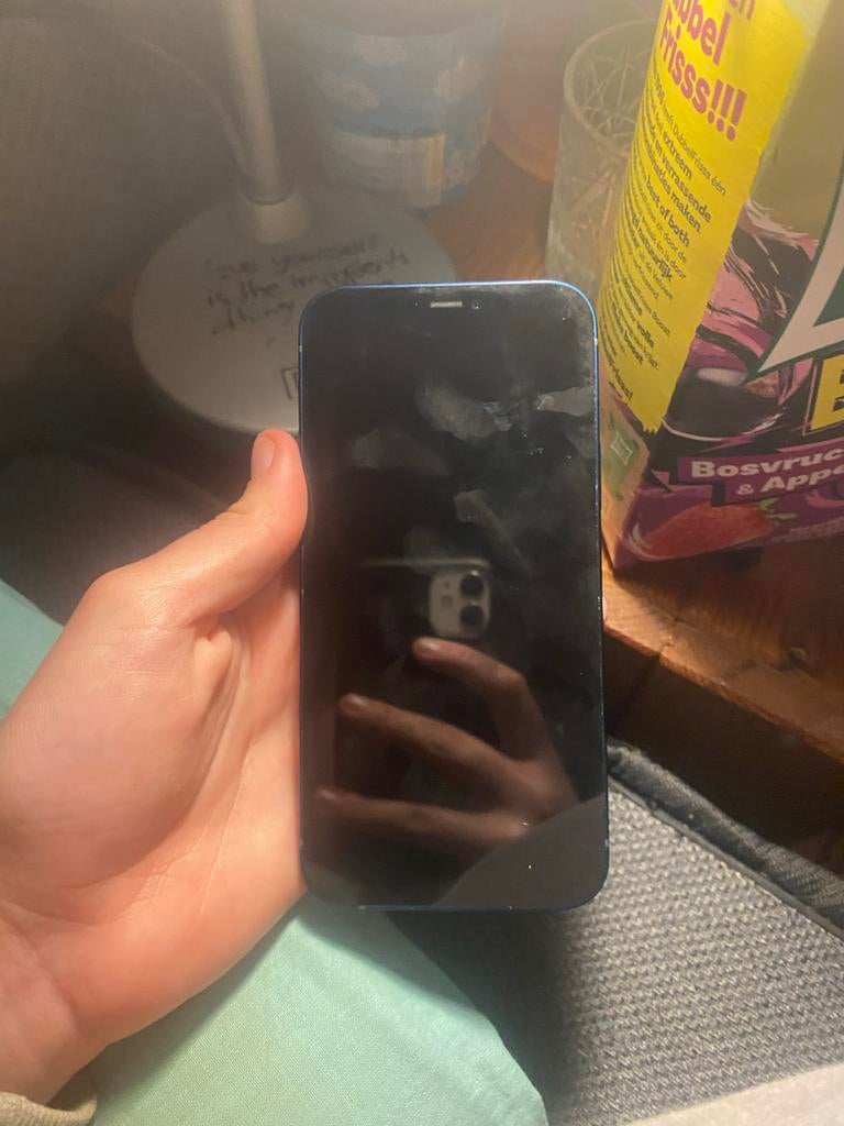 iPhone 12 blauw - defect, voor onderdelen, Telecommunicatie, Mobiele telefoons | Apple iPhone, Ophalen, Niet werkend, Blauw, IPhone 12