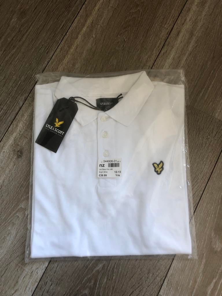 Lyle & Scott polo wit 12-13 jaar, Ophalen of Verzenden, Nieuw, Jongen of Meisje, Shirt of Longsleeve