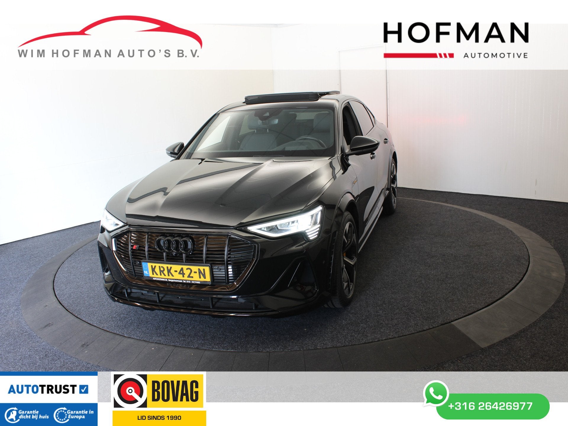 Audi e-tron Sportback S quattro 95 kWh 504 pk Pano 360Cam, Auto's, Automaat, Adaptive Cruise Control, Zwart, 95 kWh
