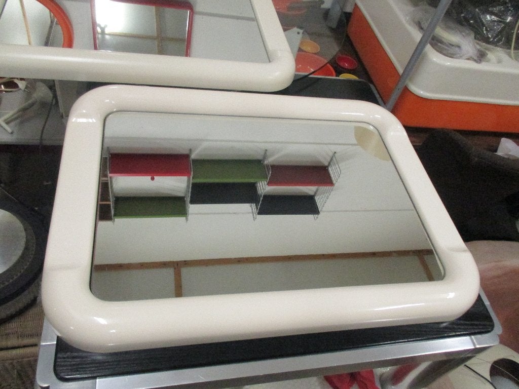 Jaren 70 space age design spiegel retro 60 cm x 80 hoog, Ophalen, Gebruikt, ?, 150 tot 200 cm