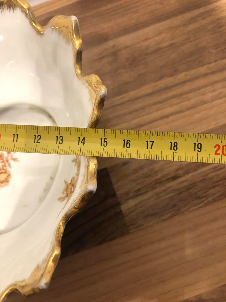 Decoratief schaaltje met gouden rand en bloemmotief, Ophalen of Verzenden