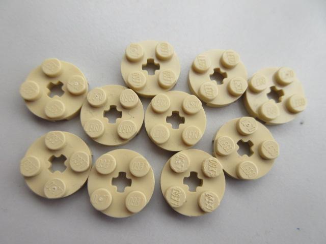 nr. 9348, Ronde plaatjes 2x2, tan, 4032, Ophalen of Verzenden, Zo goed als nieuw, Complete set, Lego