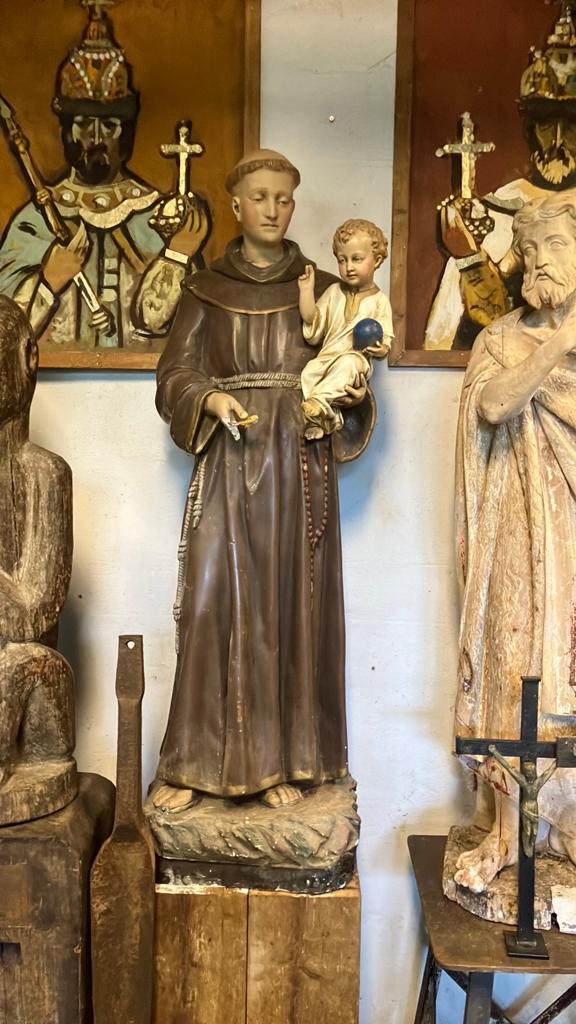 Antiek beeld van Sint Antonius met kindje Jezus, Ophalen