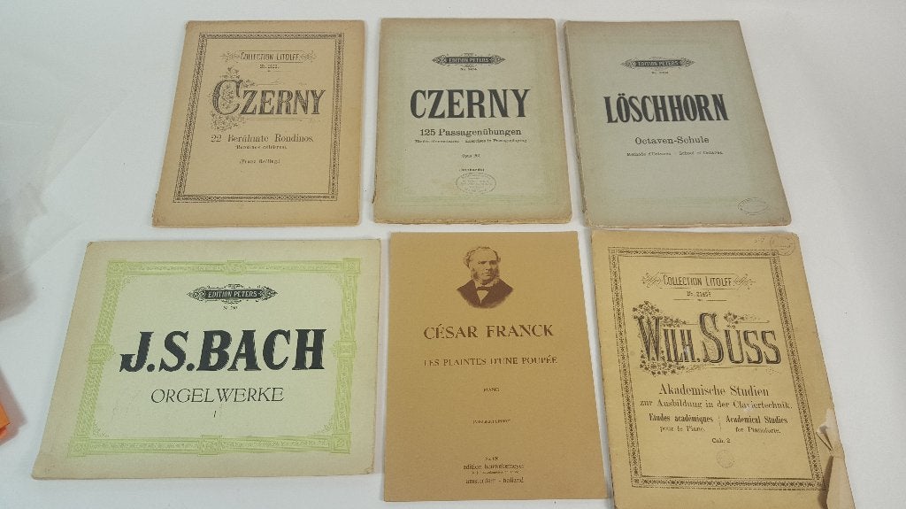 Partij antieke en oude bladmuziek, Czerny, Bach en meer. 5A9, Gebruikt, Klassiek, Ophalen of Verzenden, Artiest of Componist