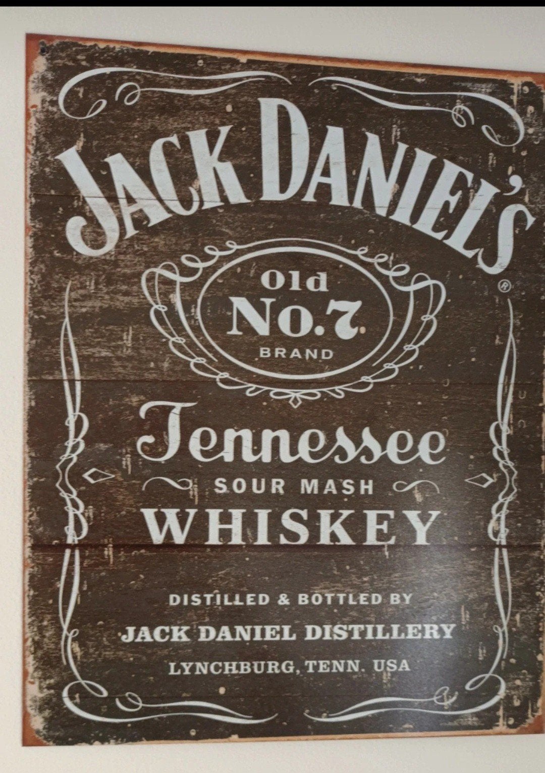 Jack Daniel's Old No. 7 Tennessee Whiskey Metalen Bord, Vintage, Ophalen of Verzenden, Zo goed als nieuw, Metaal