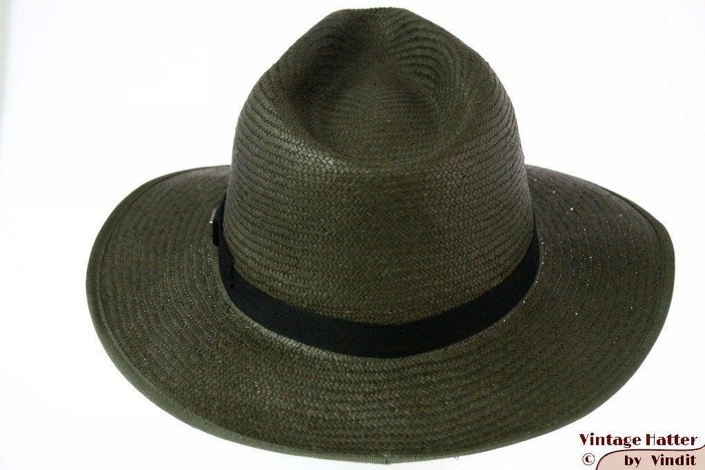 Stro gleufhoed Brixton Maddock donker groen 58 Nieuwe Sample, Kleding | Dames, Hoed, Nieuw, Ophalen of Verzenden, Brixton