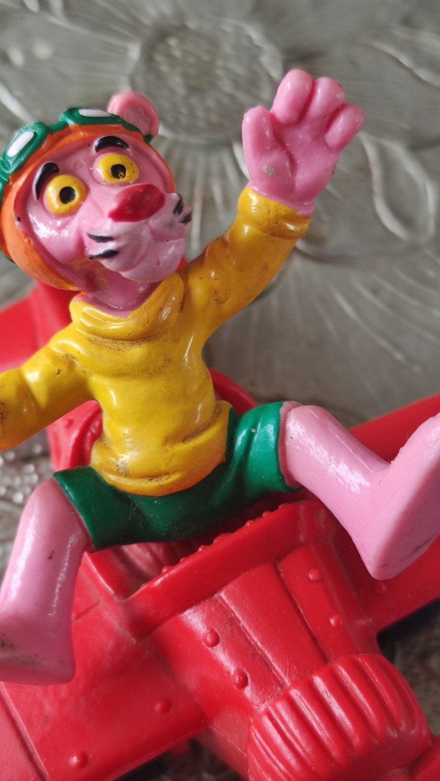 Vintage Bully Pink Panther vliegtuigje PVC figuurtje 1983, Ophalen of Verzenden, Zo goed als nieuw
