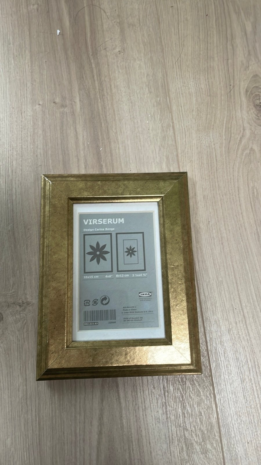 Goudkleurig fotolijstje IKEA VIRSERUM 10x15 cm, Ophalen of Verzenden, Zo goed als nieuw, Hout
