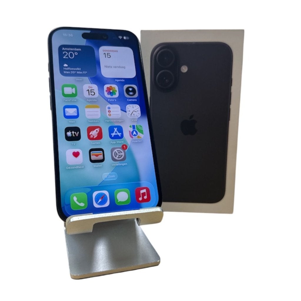 Apple iPhone 16 128GB | Accu 100% | Garantie Tot 08-06-2027, Apple, Zo goed als nieuw, Support@apple.com, One Apple Park Way
Cupertino, CA 95014
United States