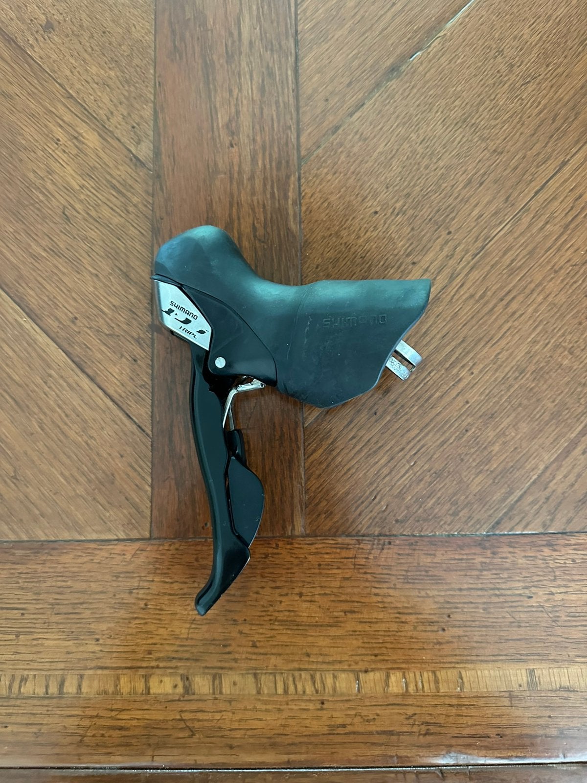 Shimano 105 ST-5703 triple shifter links (defect), Gebruikt, Overige typen, Staal, Ophalen of Verzenden