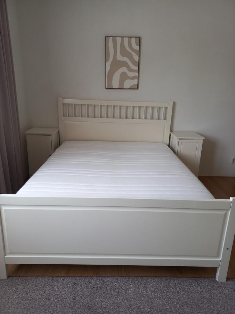 Hemnes bed ikea 160× 200, Huis en Inrichting, Gebruikt, Wit, Tweepersoons, Ophalen of Verzenden