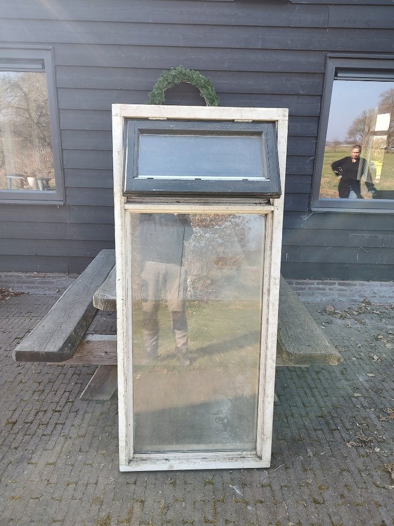 Hardhouten buiten kozijnen, Doe-het-zelf en Verbouw, Kozijnen en Schuifpuien, Gebruikt, Raamkozijn, 150 tot 225 cm, Inclusief glas