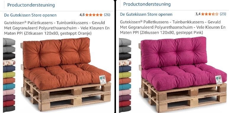 2 Nieuwe Palletkussens 120x80 - Oranje & Roze, Ophalen, Nieuw