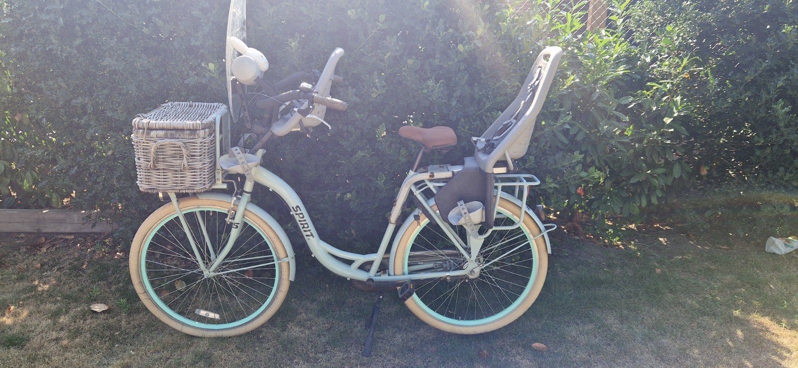 Spirit Moederfiets Mintgroen met 2 Yepp Zitjes & Mand, Ophalen