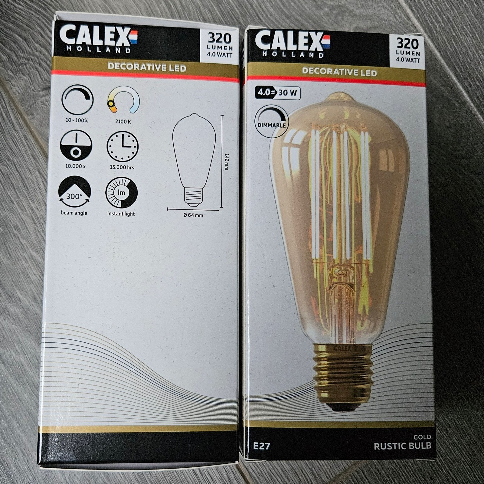 2 x Calex Holland Decoratieve LED Lamp E27 Dimmable, Ophalen of Verzenden, Nieuw