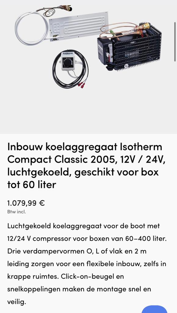 Nieuw Isotherm compact Classic, koelcompressos conplete set, Ophalen of Verzenden, Zo goed als nieuw, Motor en Techniek