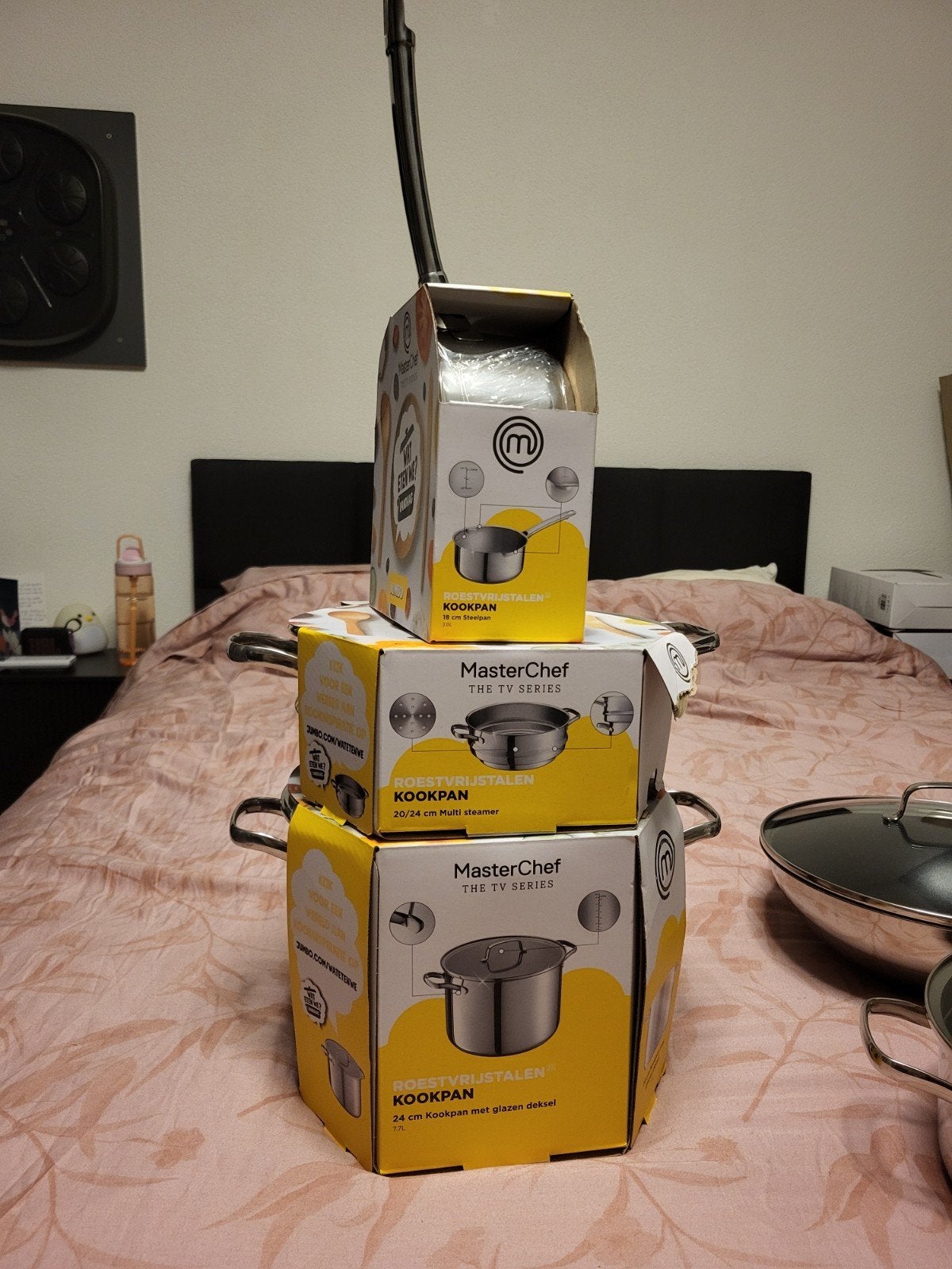 Masterchef pannenset (los of hele set), Huis en Inrichting, Keuken | Potten en Pannen, Ophalen, Gebruikt, Keramische plaat, Pannenset