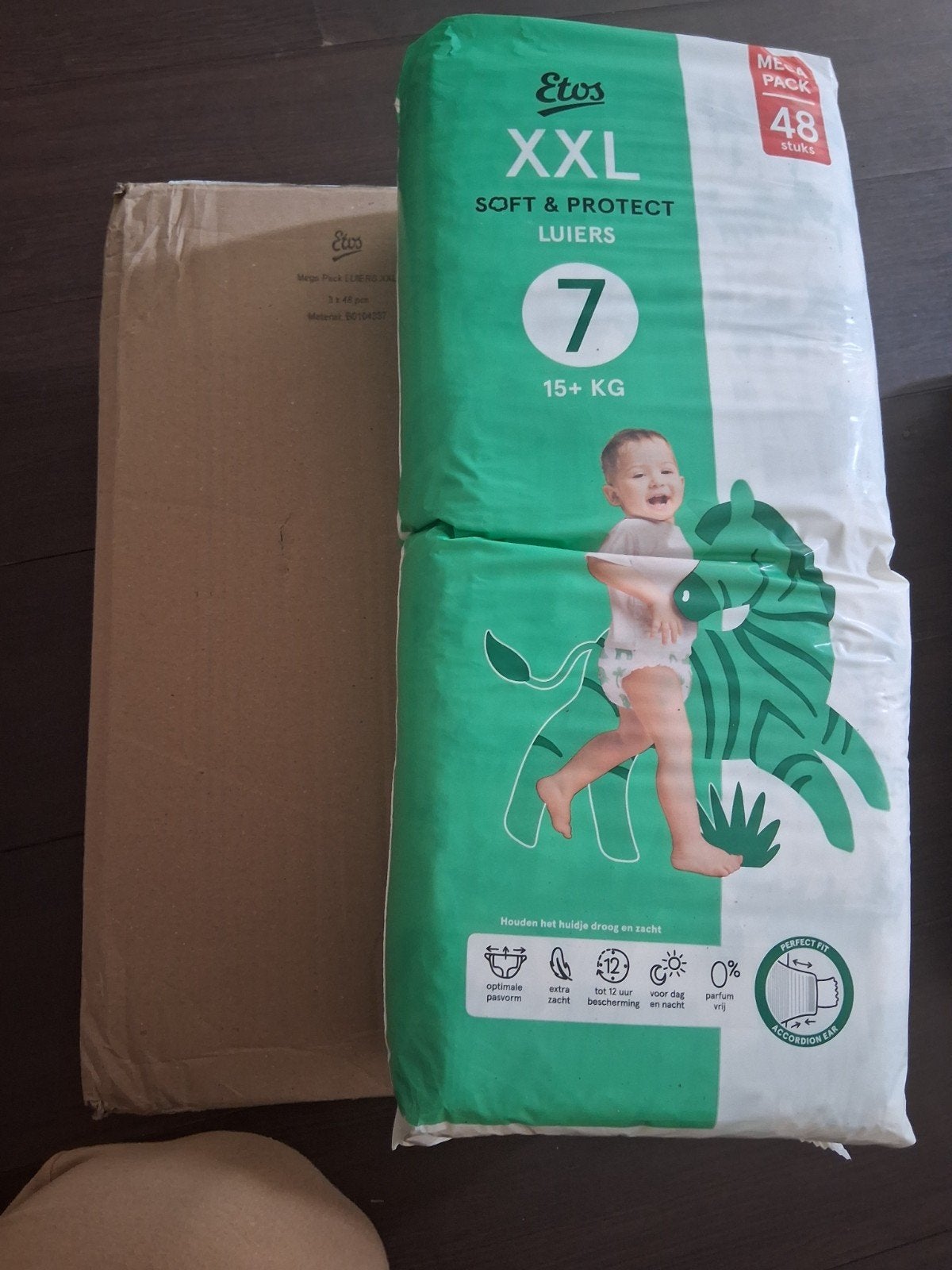 3x Etos XXL Luiers Maat 7 (15+ kg) - Nieuw, Ophalen of Verzenden, Nieuw