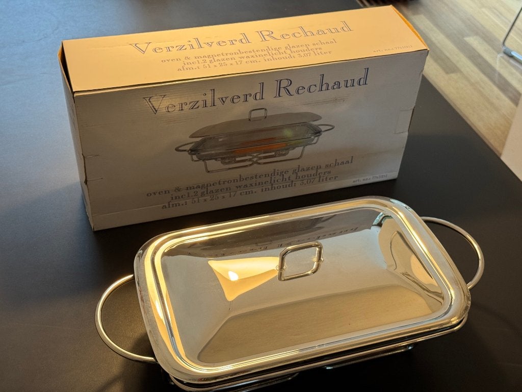 Zeer fraai verzilverd rechaud, Ophalen, Metaal, Zilver, Klassiek