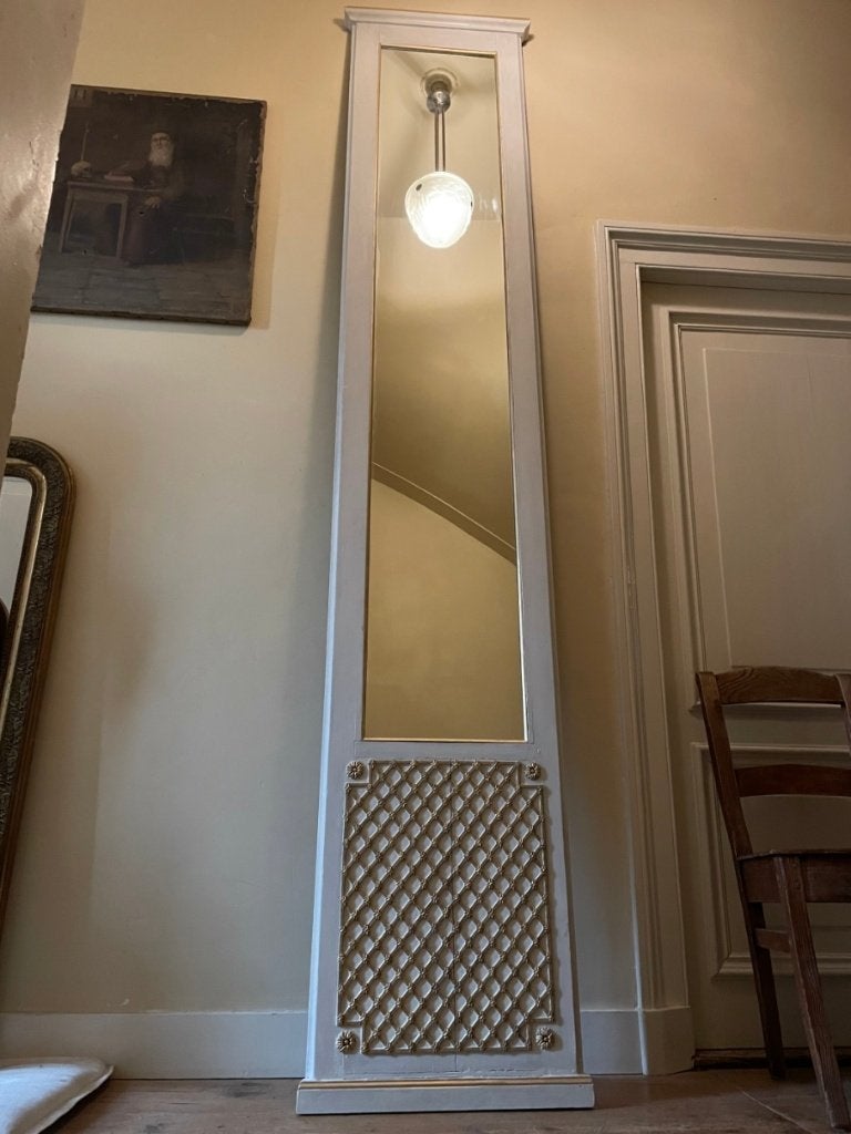 Unieke 19e eeuw Hoge Smalle Spiegel 284 cm. Frans, Ophalen, Overige vormen, 50 tot 100 cm, 200 cm of meer