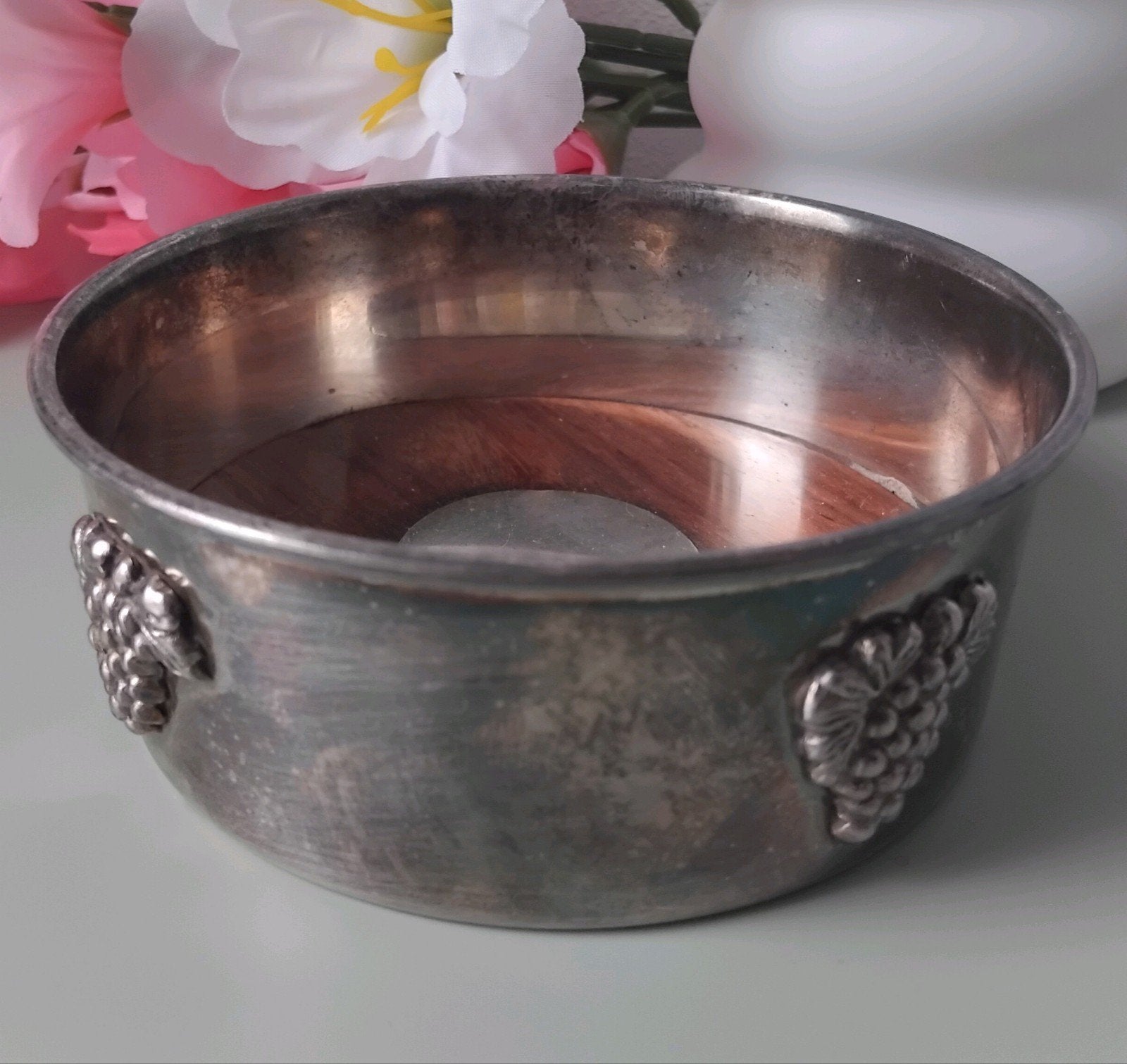 🌺Antiek 🌺Silver Plated 🌺Wijnfleshouder 🌺Druiventrossen, Antiek en Kunst, Verzenden