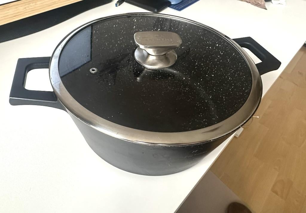 Herenthal Braadpan soeppan kookpan stoofpan pan., Gebruikt, Aluminium, Ophalen of Verzenden, Keramische plaat