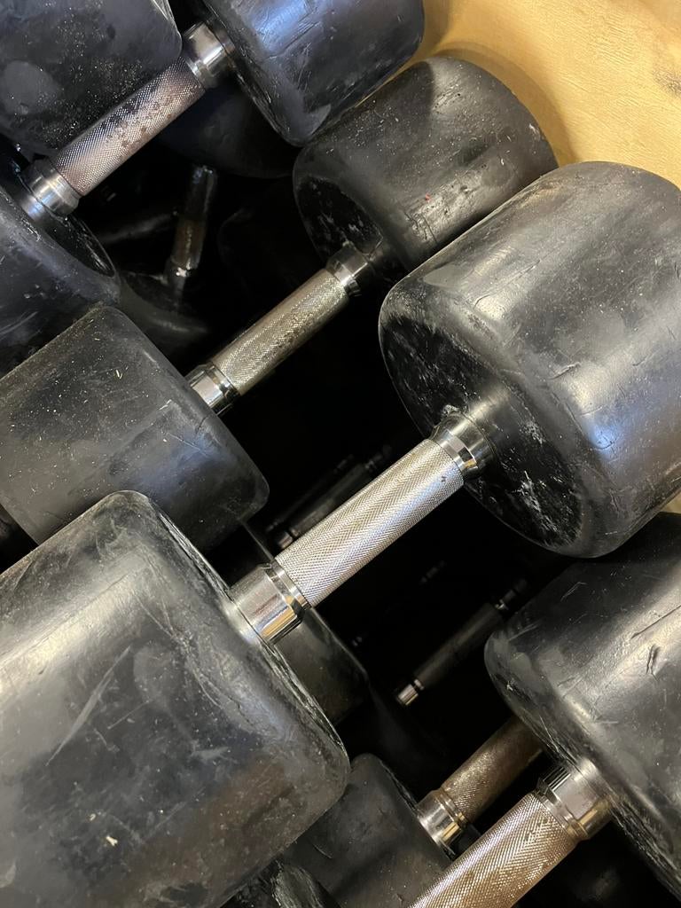 Lifemaxx rubberen dumbbells 24-38 kg dumbbell set, Ophalen, Dumbbell, Gebruikt, Dumbbells