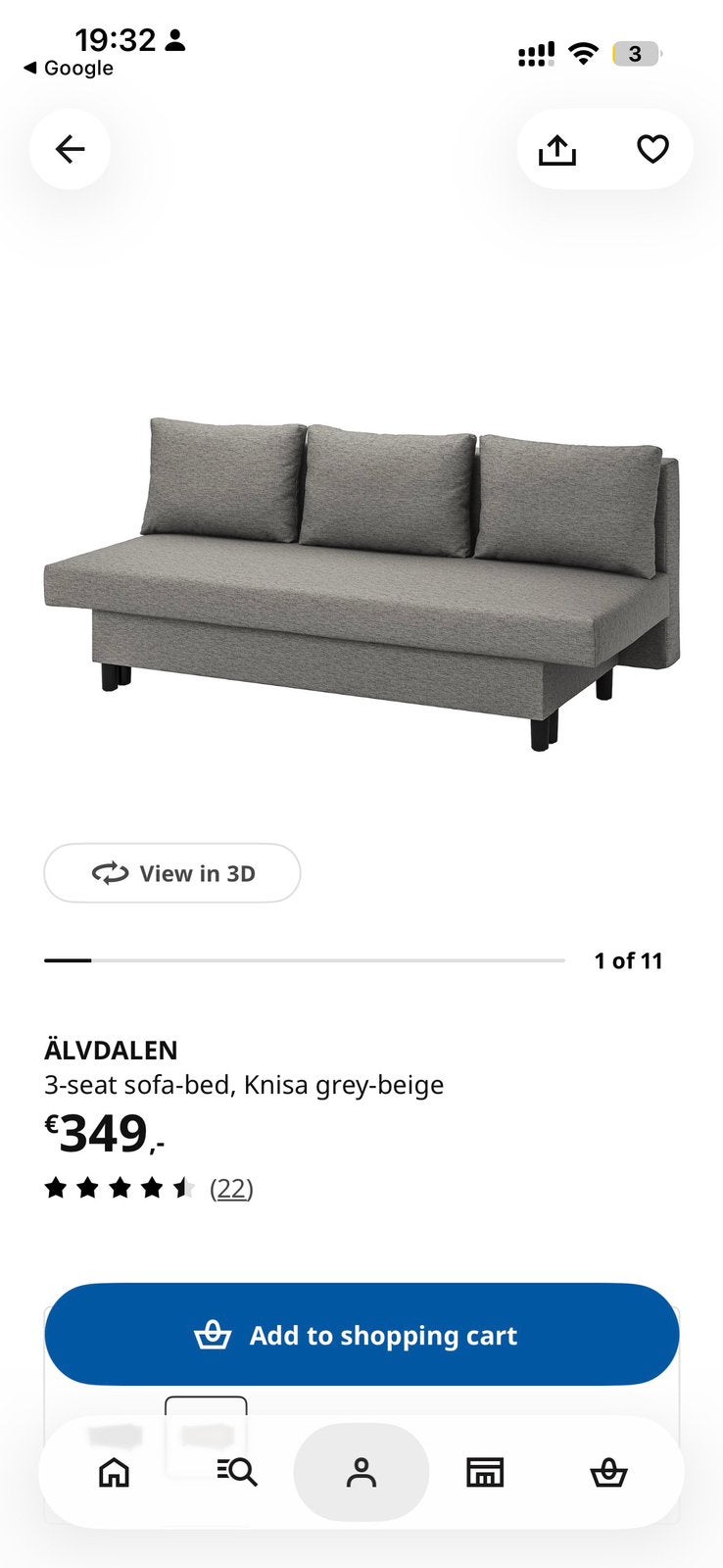 Ikea Alvdalen sofa, Ophalen, Zo goed als nieuw, Tweepersoons