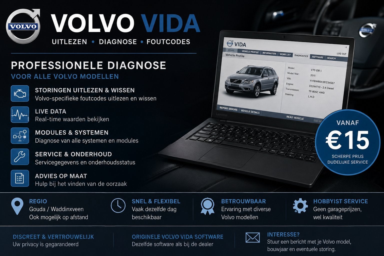 Volvo VIDA uitlezen & diagnose – vanaf €15, Ophalen