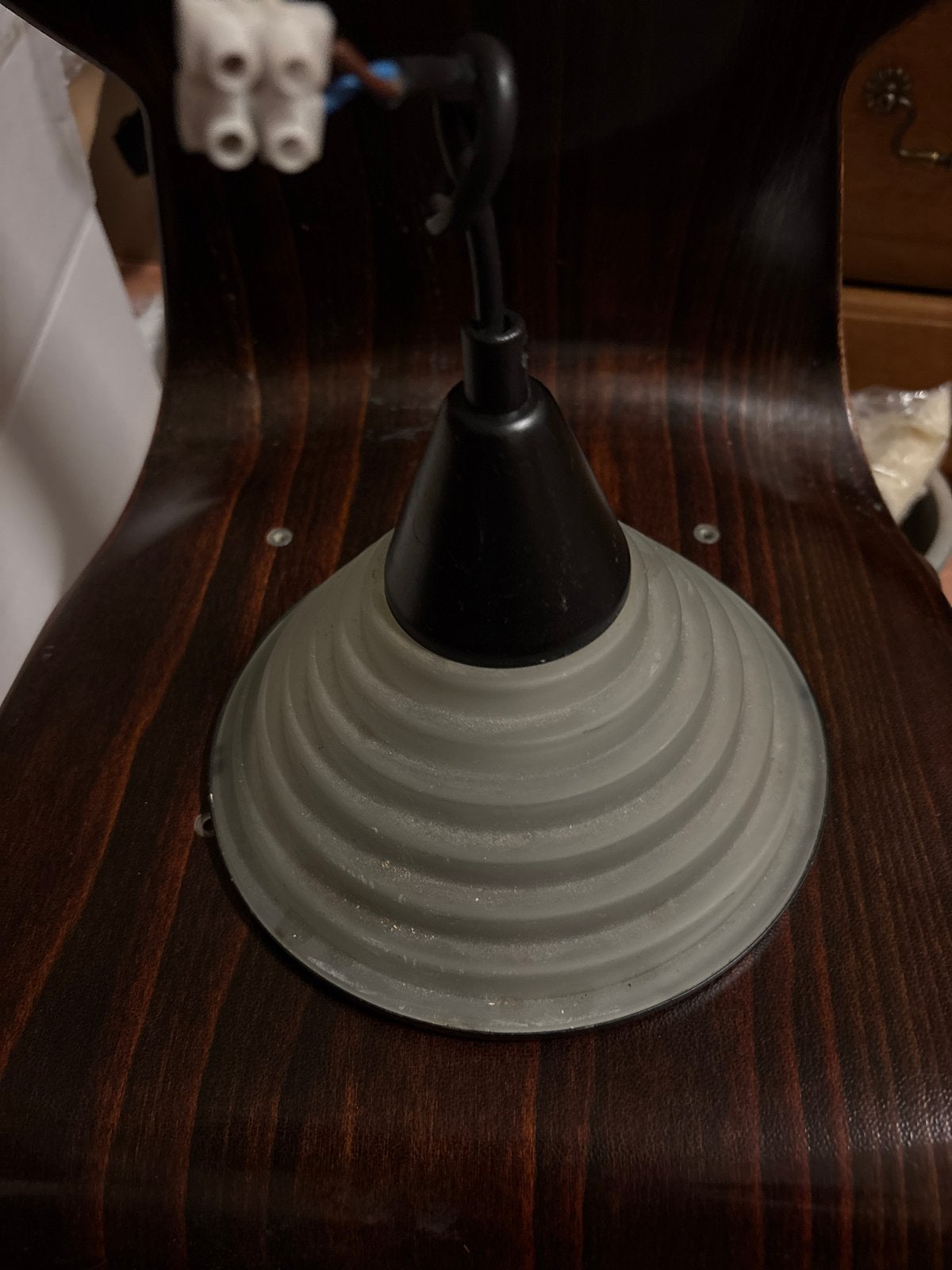 Vintage Plafondlamp Ribbel Glas, Holland Jaren '80, Ophalen of Verzenden, Gebruikt, Glas, E14 (klein)