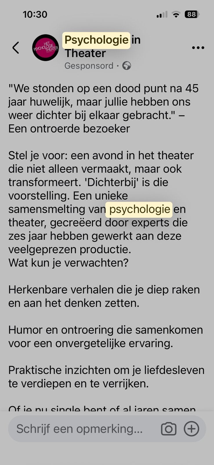 2kaartjes Psychologie theater liefdesrelatie, Tickets en Kaartjes, Theater | Cabaret en Komedie, Twee personen, September
