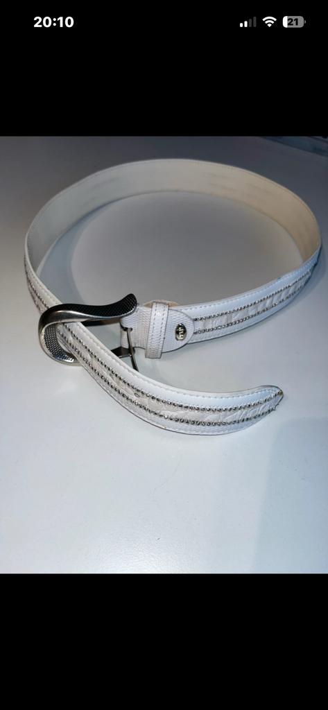 Nanni riem wit leer 88/94 cm, 80 tot 90 cm, 3 tot 5 cm, Tailleriem, Ophalen of Verzenden