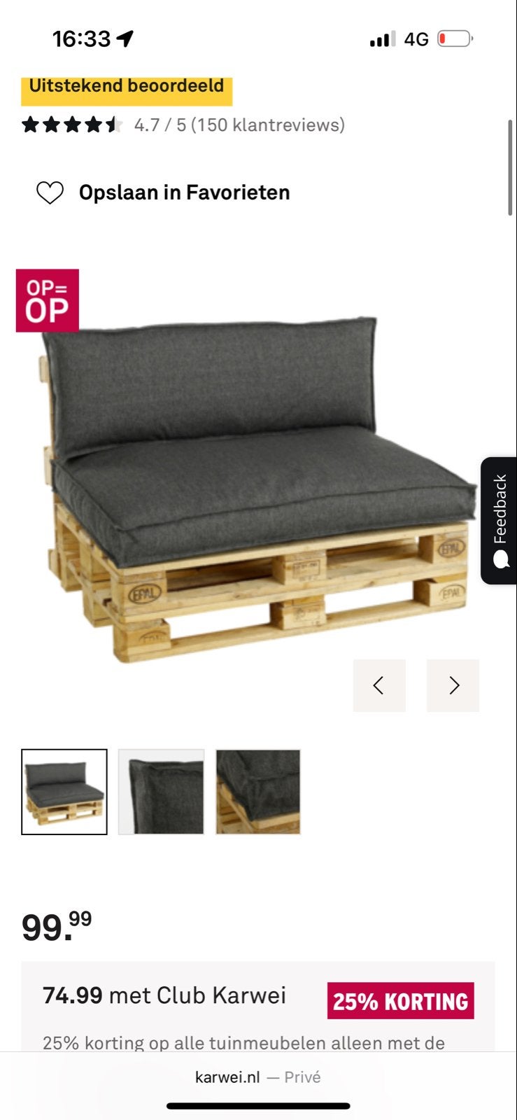 Comfortabele Loungeset kussens, Tuin en Terras, Ophalen, 4 zitplaatsen, Zo goed als nieuw, Loungeset