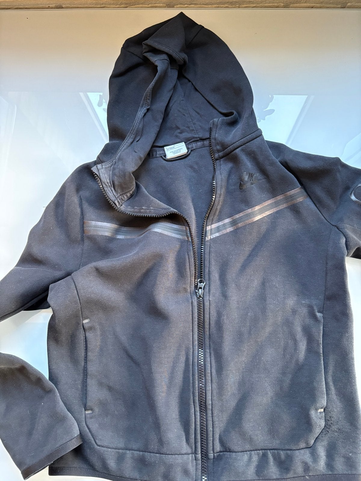 Nike tech fleece hoodie zwart maat L (147-158cm) kind, Ophalen of Verzenden, Zo goed als nieuw, Jongen of Meisje