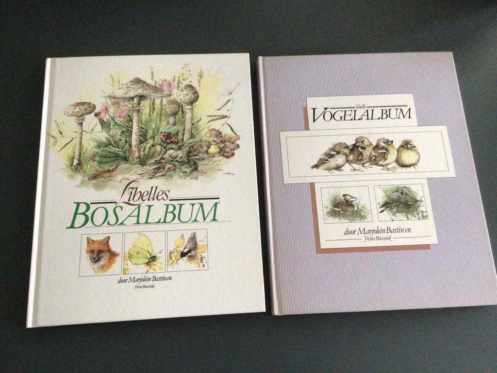 Libelle Vogelalbum + Bosalbum - Marjolein Bastin en Frans Bu, Ophalen of Verzenden, Zo goed als nieuw, Plaatjesalbum
