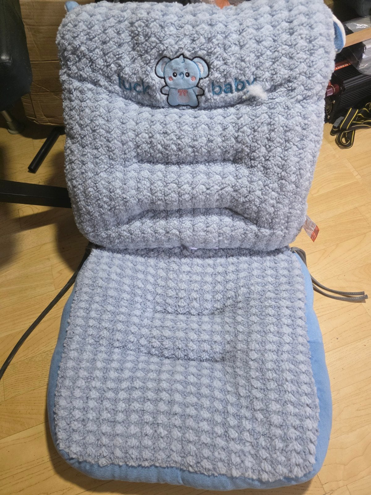 Zacht blauw zitkussen met rugleuning - ideaal voor baby/kind, Ophalen of Verzenden, Gebruikt