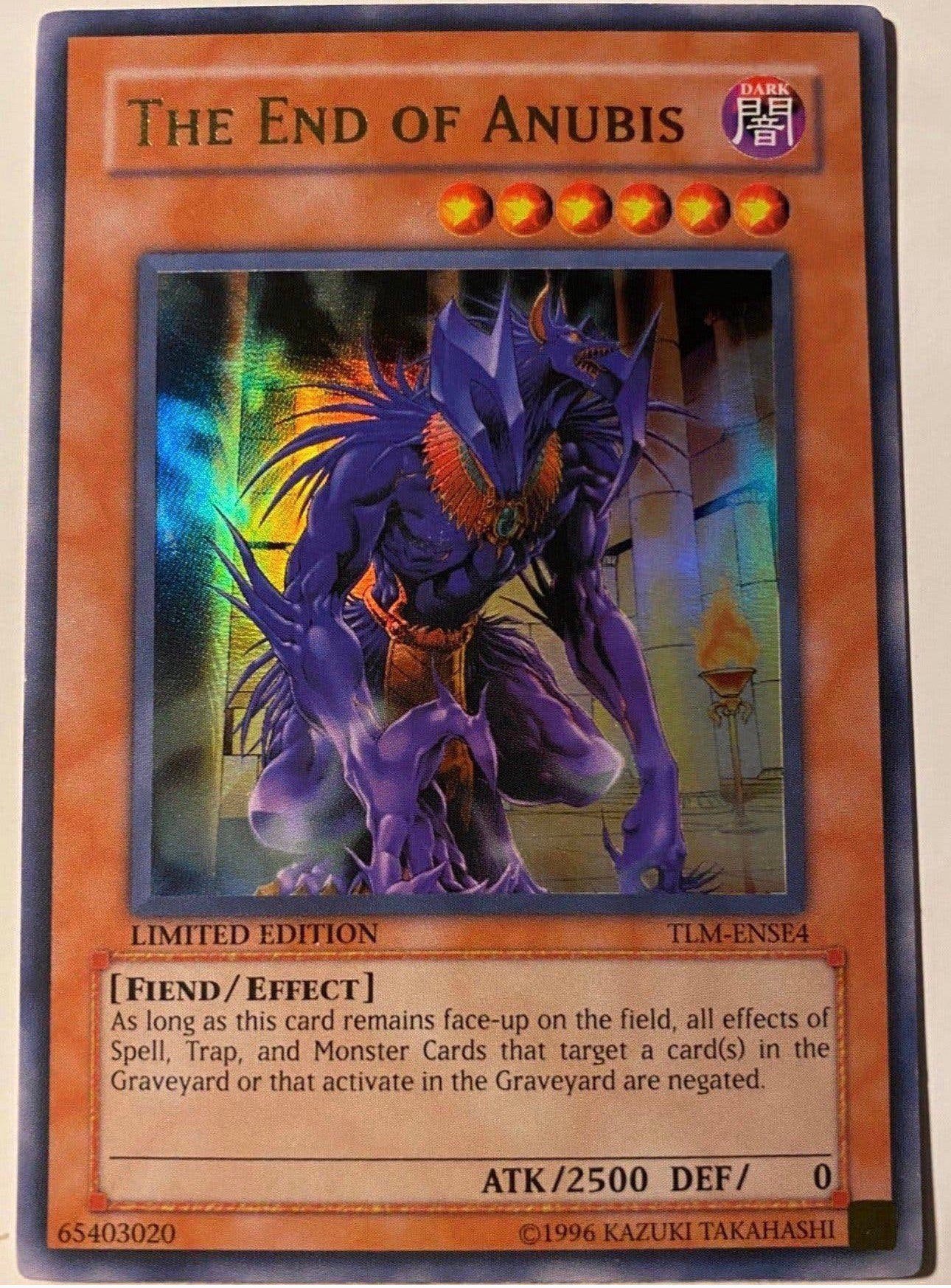Yu-Gi-Oh! The End of Anubis TLM Limited Edition !, Ophalen of Verzenden, Zo goed als nieuw, Losse kaart, Foil