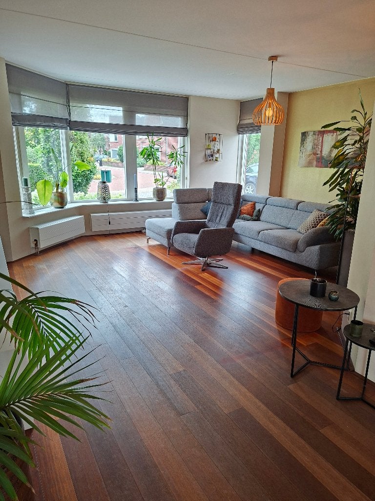 Kempas hardhouten aziatische vloerdelen ca 56m2, Doe-het-zelf en Verbouw, Vloerdelen en Plavuizen, Ophalen, Gebruikt, Vloerdelen of -planken