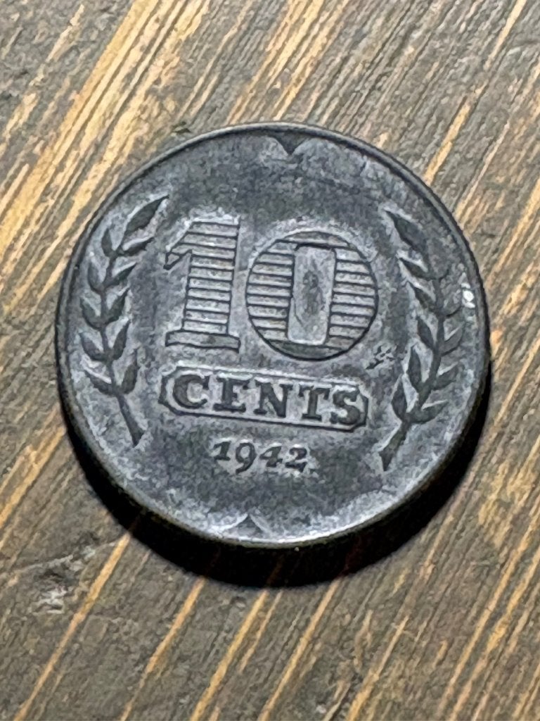 10 Cent 1942, Ophalen of Verzenden, Koningin Wilhelmina, 10 cent, Losse munt