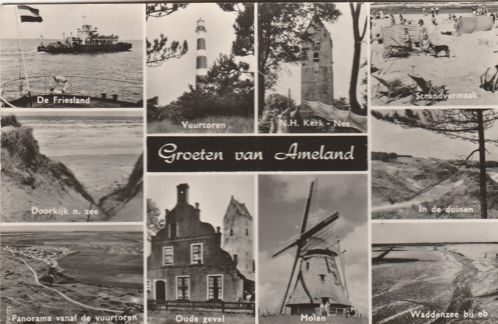 groeten van ameland, Ophalen of Verzenden, 1940 tot 1960, Waddeneilanden